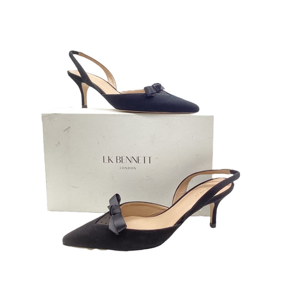 NWT LK Bennett Slingback Heels Women’s Size 8 “Beth” Suede Leather in Black